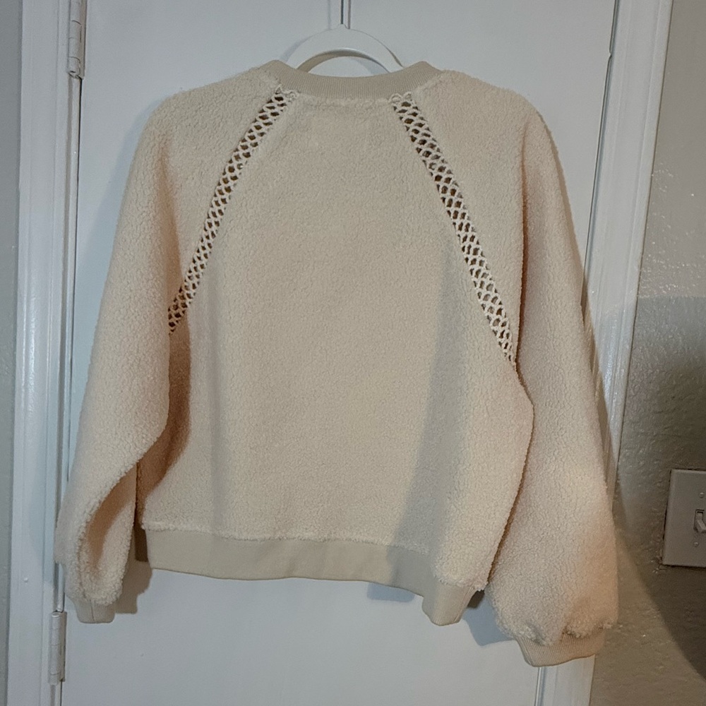 ba&sh Sweet Open-Knit Bouclette Crewneck Sweatshirt Size 1 S - Picture 10 of 14
